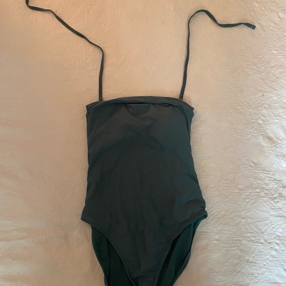Time and Tru Green One Piece Swimsuit Classic Design